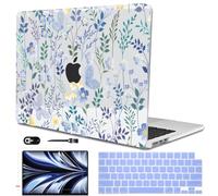 LCMOCICO Compatible with MacBook Air 13 inch Case M5 2026 2025-2022 M4 M3 M2 Chip Model A3449 A3240 A3113 A2681, for Mac Air 13.6 inch M5 Hard Shell & Keyboard Cover & Screen Film, Meadow Wildflower