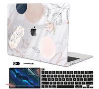 LCMOCICO Compatible with MacBook Pro 13 inch Case 2022 2021-2020 Release A2338 M2/M1 A2251 A2289 A2159 A1989 A1706 Touch ID, Plastic Hard Shell & Keyboard Cover & Screen Film, Abstract Line Floral