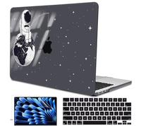LCMOCICO for MacBook Air 13.6 inch Case 2025 2024 2023 2022 Release Model A3240 M4 A3113 M3 A2681 M2, Crystal Black Printed Pattern Plastic Hard Shell for 2025 Mac Air 13.6 M4 Cover, Astronaut Earth