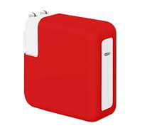 LCMOCICO for MacBook Air 13.6 inch M2 M3 A2681 A3113 2024 2023 Air 15 A2941 A3114 Charger Protective Cover 70W, Ultra-Thin Soft Silicone Power Adapter Sleeve Case for Mac Pro 14 M3 A2992 A2918, Red