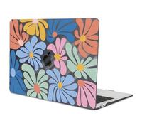LCMOCICO for MacBook Pro 13 inch Case 2022 2021-2016 Release A2338 M2/M1 A2251 A2289 A2159 A1989 A1706 Touch Bar, Pattern Plastic Hard Shell & Keyboard Cover & Screen Film, Colorful Flowers Black