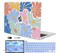 LCMOCICO for MacBook Pro 13 inch Case 2022 2021 2020-2016 A2338 M2/M1 A2251 A2289 A2159 A1989 A1706 with Touch ID, Plastic Hard Shell Case Keyboard Skin Screen Film Webcam Cover, Colorful Flowers