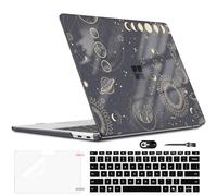 LCMOCICO Slim Protective Case for 13 inch Microsoft Surface Laptop 2025 Copilot+PC Model 2095, Lightweight Anti-Scratch Printed Pattern Black Plastic Hard Shell Case Cover, Total Lunar Eclipse