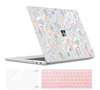 LCMOCICO Slim Protective Case for Microsoft Surface Laptop 13 inch Copilot+PC 2025 (Model 2095), Lightweight Anti-Scratch Printed Pattern Plastic Hard Shell Case Cover, Starry Sky Flowers