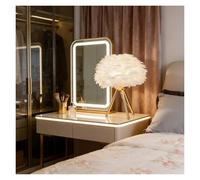 LCNDKF Feather Table Lamp, Touch Control Bedside LED Atmosphere Light, Stylish Nightstand Decor for Girls Bedroom Office(A,Small_USB Charging Model)