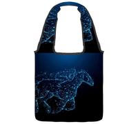 lcndlsoe Canvas Tote Bag, Abstract Horse Lines Triangles Point Women's Shoulder Handbag for Work Shopping Gym