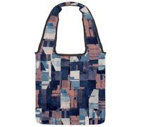 lcndlsoe Canvas Tote Bag, Abstract Urban Broken Graphic Motif Women's Shoulder Handbag for Work Shopping Gym