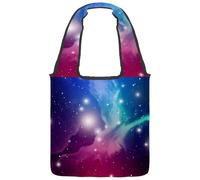 lcndlsoe Canvas Tote Bag, Astrology Mystic Galaxy Outer Space Universe Women's Shoulder Handbag for Work Shopping Gym