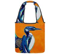 lcndlsoe Canvas Tote Bag, Birds Great Loons Women's Shoulder Handbag for Work Shopping Gym