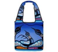 lcndlsoe Canvas Tote Bag, Birds Loons Women's Shoulder Handbag for Work Shopping Gym
