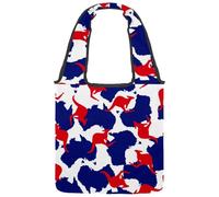 lcndlsoe Canvas Tote Bag, Blue Australia Map Red Kangaroo Silhouette Women's Shoulder Handbag for Work Shopping Gym