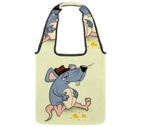 lcndlsoe Canvas Tote Bag, Cute Animal Mouse Rat Women's Shoulder Handbag for Work Shopping Gym