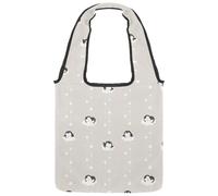 lcndlsoe Canvas Tote Bag, Cute Cartoon Penguin Cloud and Star Pattern Women's Shoulder Handbag for Work Shopping Gym