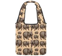 lcndlsoe Canvas Tote Bag, Cute Wombats Animals Women's Shoulder Handbag for Work Shopping Gym