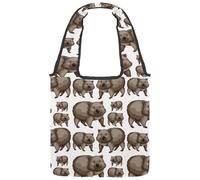 lcndlsoe Canvas Tote Bag, Cute Wombats Women's Shoulder Handbag for Work Shopping Gym
