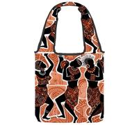 lcndlsoe Canvas Tote Bag, Dancing African People Pattern Women's Shoulder Handbag for Work Shopping Gym