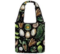 lcndlsoe Canvas Tote Bag, Dinosaur Eyes Fossil Green Women's Shoulder Handbag for Work Shopping Gym
