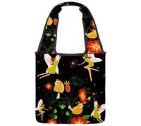 lcndlsoe Canvas Tote Bag, Fairies at Night Women's Shoulder Handbag for Work Shopping Gym