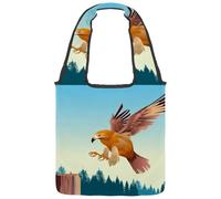 lcndlsoe Canvas Tote Bag, Flying European Buzzard Bird Women's Shoulder Handbag for Work Shopping Gym