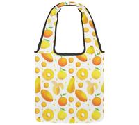lcndlsoe Canvas Tote Bag, Fruit Banana Orange Papaya Lemon Women's Shoulder Handbag for Work Shopping Gym