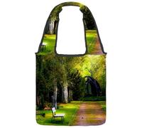 lcndlsoe Canvas Tote Bag, Green Wonderland Garden Nature Women's Shoulder Handbag for Work Shopping Gym