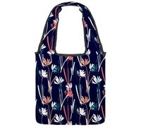 lcndlsoe Canvas Tote Bag, Hand Painted Little Flowers Cololrful Women's Shoulder Handbag for Work Shopping Gym