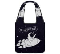 lcndlsoe Canvas Tote Bag, Hello Universe Starry Sky Women's Shoulder Handbag for Work Shopping Gym