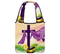 lcndlsoe Canvas Tote Bag, Holy Week. the Time of Lent. Women's Shoulder Handbag for Work Shopping Gym