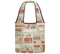 lcndlsoe Canvas Tote Bag, Italy Gourmet Art Women's Shoulder Handbag for Work Shopping Gym