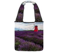 lcndlsoe Canvas Tote Bag, Lavender Manor Women's Shoulder Handbag for Work Shopping Gym