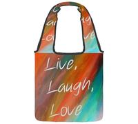 lcndlsoe Canvas Tote Bag, Live Laugh Love Women's Shoulder Handbag for Work Shopping Gym
