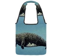 lcndlsoe Canvas Tote Bag, Lonely Animal Sea Cow Women's Shoulder Handbag for Work Shopping Gym
