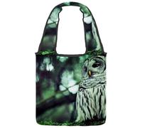 lcndlsoe Canvas Tote Bag, Lonely White Owl in Forest Women's Shoulder Handbag for Work Shopping Gym