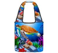lcndlsoe Canvas Tote Bag, Magical Underwater World Women's Shoulder Handbag for Work Shopping Gym