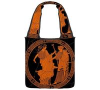 lcndlsoe Canvas Tote Bag, Man with a Bow Mythological plot of Apollo and Artemis Greek Painting Women's Shoulder Handbag for Work Shopping Gym