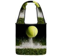 lcndlsoe Canvas Tote Bag, Match Point with a Tennis Ball Hitting the Line Women's Shoulder Handbag for Work Shopping Gym