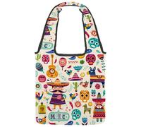 lcndlsoe Canvas Tote Bag, Mexican Culture Women's Shoulder Handbag for Work Shopping Gym