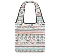 lcndlsoe Canvas Tote Bag, Mexican Ethnic Style Skull Women's Shoulder Handbag for Work Shopping Gym