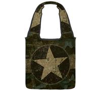 lcndlsoe Canvas Tote Bag, Military Army Wings American Flag Women's Shoulder Handbag for Work Shopping Gym