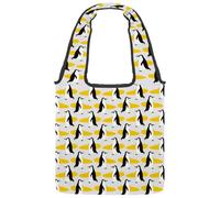 lcndlsoe Canvas Tote Bag, Penguin Surfs the Surfboard Pattern Women's Shoulder Handbag for Work Shopping Gym