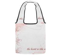 lcndlsoe Canvas Tote Bag, Pink Heart Is Like a Flower Women's Shoulder Handbag for Work Shopping Gym