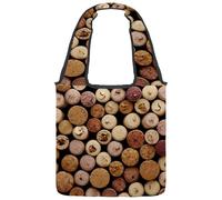 lcndlsoe Canvas Tote Bag, Retro Wine Corks Women's Shoulder Handbag for Work Shopping Gym