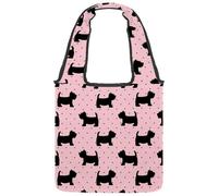 lcndlsoe Canvas Tote Bag, Scottish Terrier Dog Women's Shoulder Handbag for Work Shopping Gym