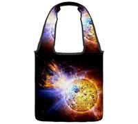 lcndlsoe Canvas Tote Bag, Sun Solar Flare Explode Women's Shoulder Handbag for Work Shopping Gym