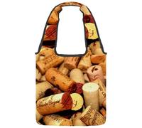 lcndlsoe Canvas Tote Bag, Wine Corks Women's Shoulder Handbag for Work Shopping Gym