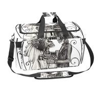 lcndlsoe Large Sports Gym Bag, 30L Duffel Bag for Travel, Workout, Fitness & Sport - Art Marriage Skull Day of The Dead