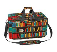 lcndlsoe Large Sports Gym Bag, 30L Duffel Bag for Travel, Workout, Fitness & Sport - Book Shelves Decorative Colorful
