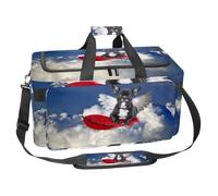 lcndlsoe Large Sports Gym Bag, 30L Duffel Bag for Travel, Workout, Fitness & Sport - Bulldog Dog Angel Pet Cute Puppy