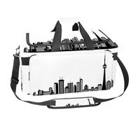 lcndlsoe Large Sports Gym Bag, 30L Duffel Bag for Travel, Workout, Fitness & Sport - Canadian Toronto Black White