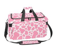 lcndlsoe Large Sports Gym Bag, 30L Duffel Bag for Travel, Workout, Fitness & Sport - Cow Skin Print Pink